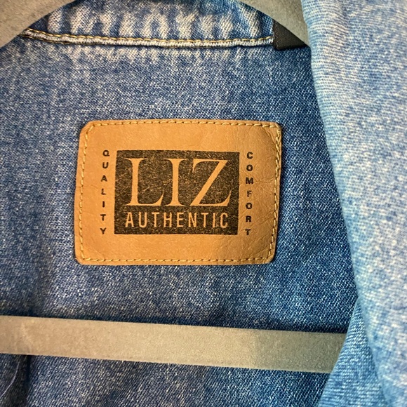 Liz Claiborne Vintage Blue Boxy Oversized Denim Jacket - Picture 3 of 9
